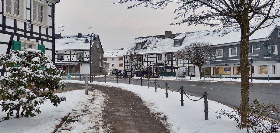 Winteraufnahme Niedersprockhövel Hauptstraße in Niedersprockhövel im Winter