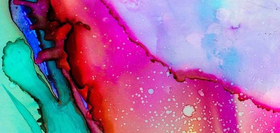 Bild mit bunter Aquarellmalerei